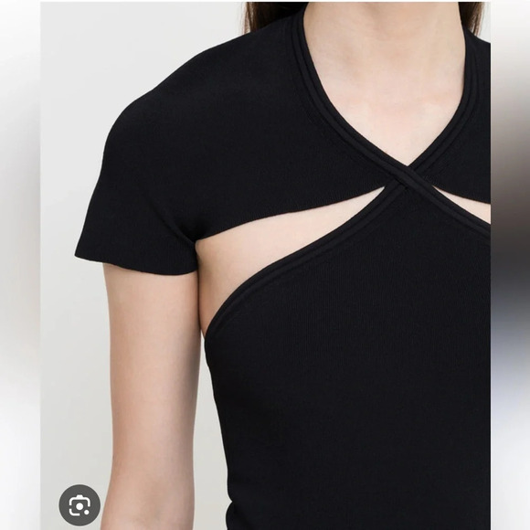 NWT KHAITE Vita Bodysuit Ribbed Cutout Size M Black Thong Back - Picture 4 of 14